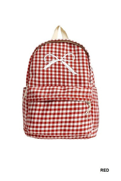 U-161 Coquette Bow Checkered Backpack