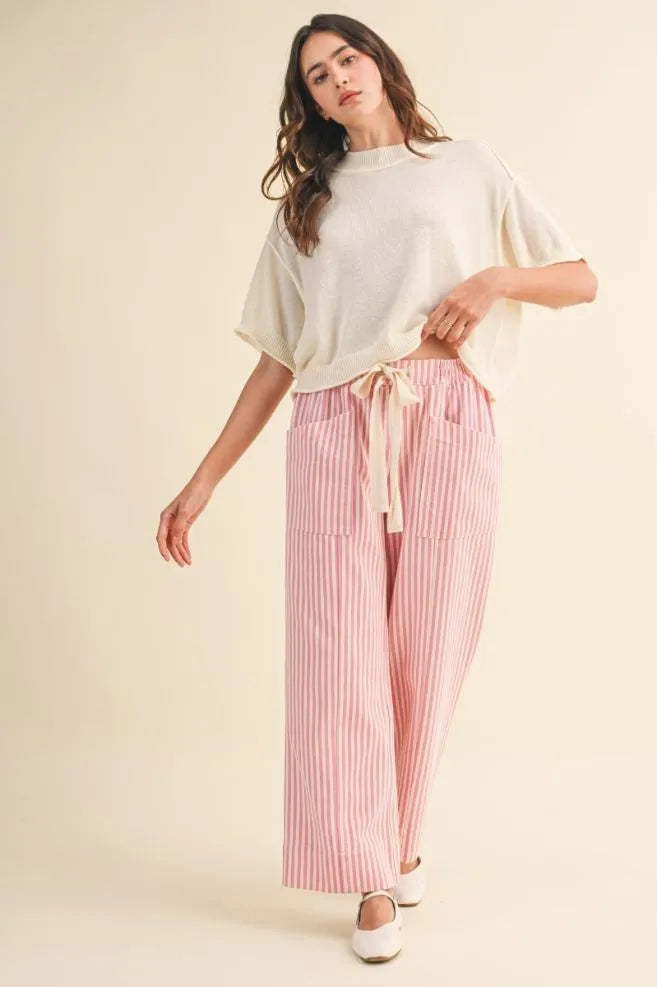 MP5090 Striped Wide Leg Pants
