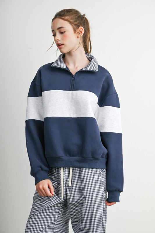 BMT8510 Colorblock Quarter Zip Sweatshirt
