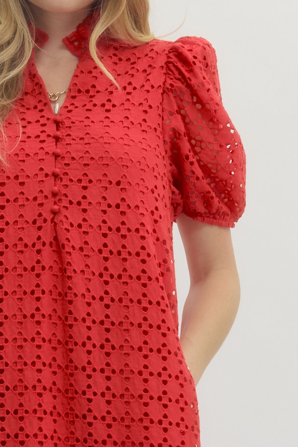 D29377 Eyelet Midi Dress