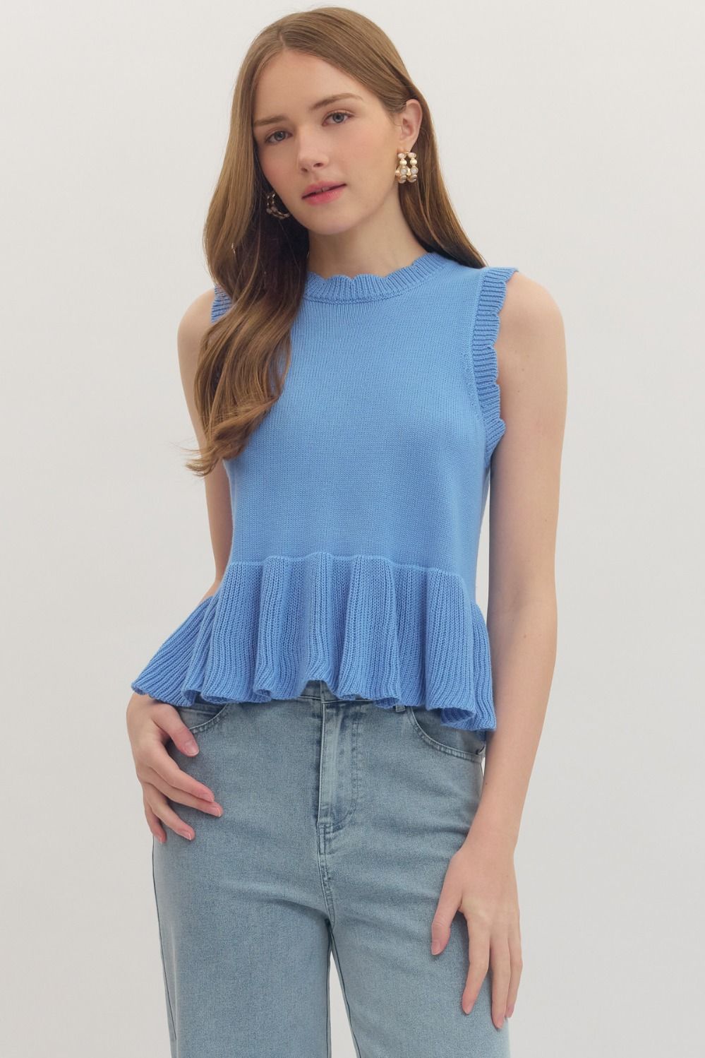 T29980 Sleeveless Peplum Top