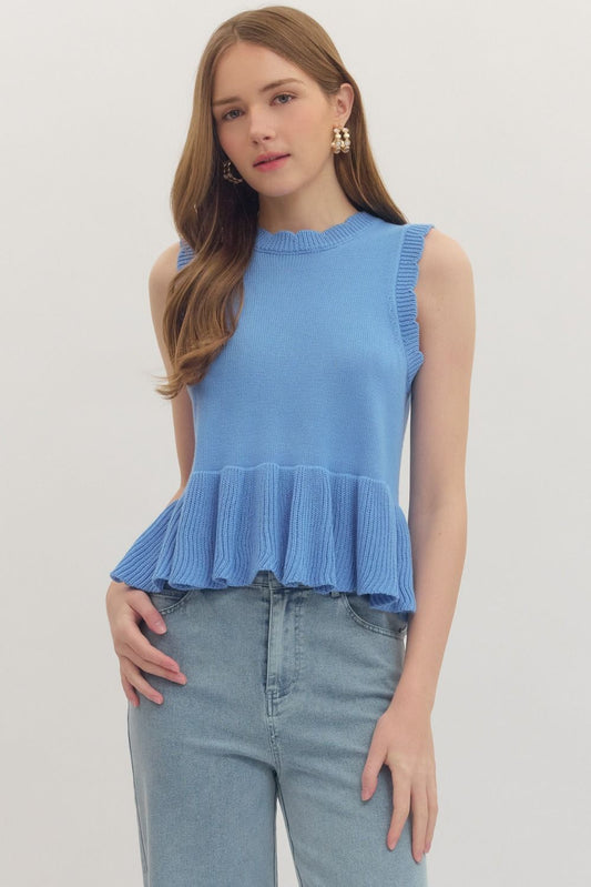 T29980 Sleeveless Peplum Top