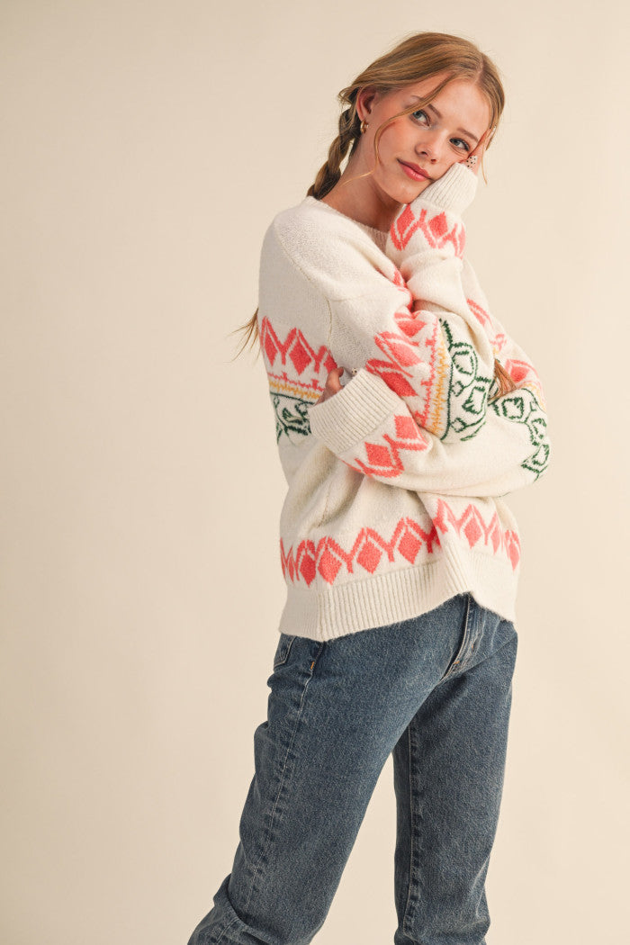 MSW11206 Geometric Knit Sweater