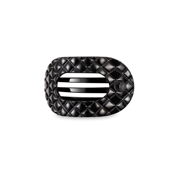 TELETIES Small Quilted Flat Round Hair Clip