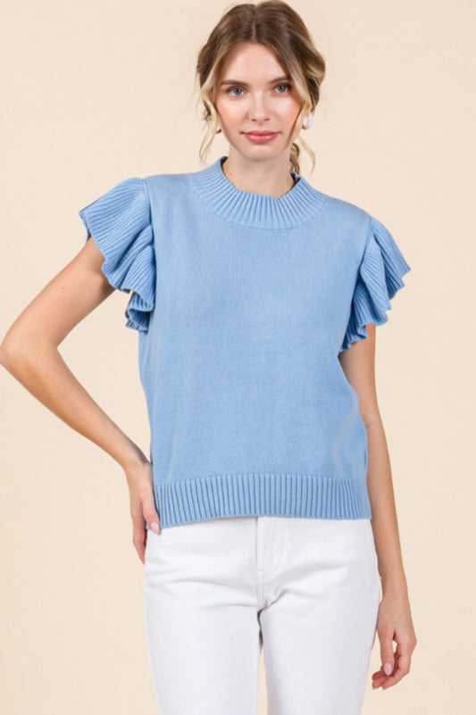 H2806 Solid Sweater Top