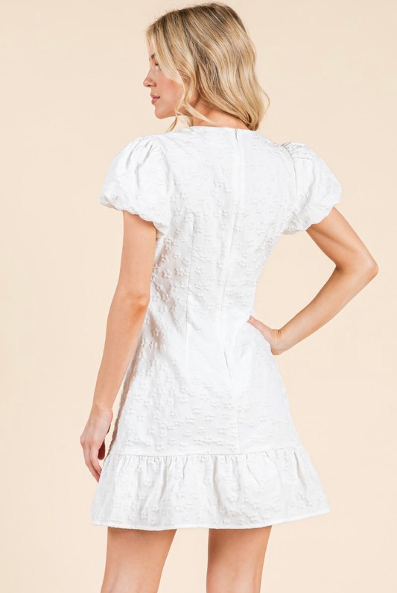 MD51672 Floral Jacquard Mini Dress