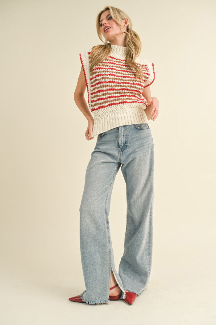 MSW10418 Mock Neck Sweater Vest