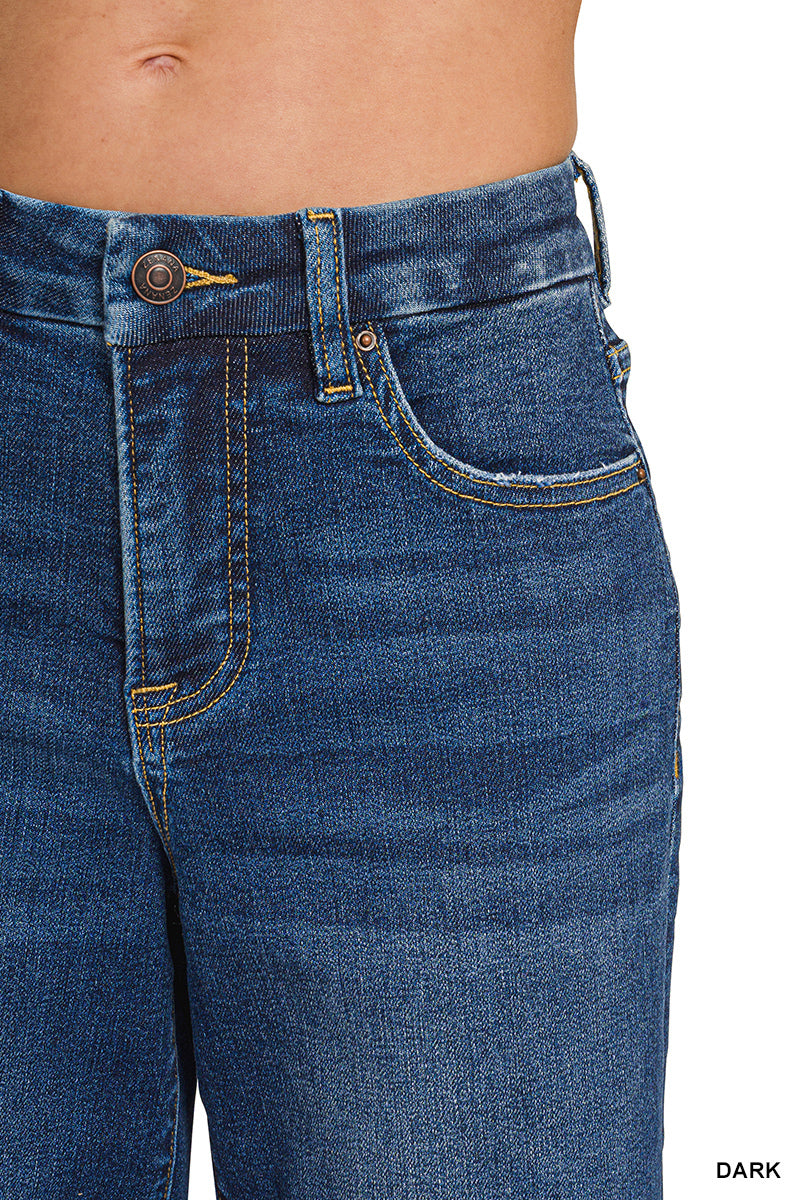 DYP-9556DD Cropped Wide Leg Denim Jeans