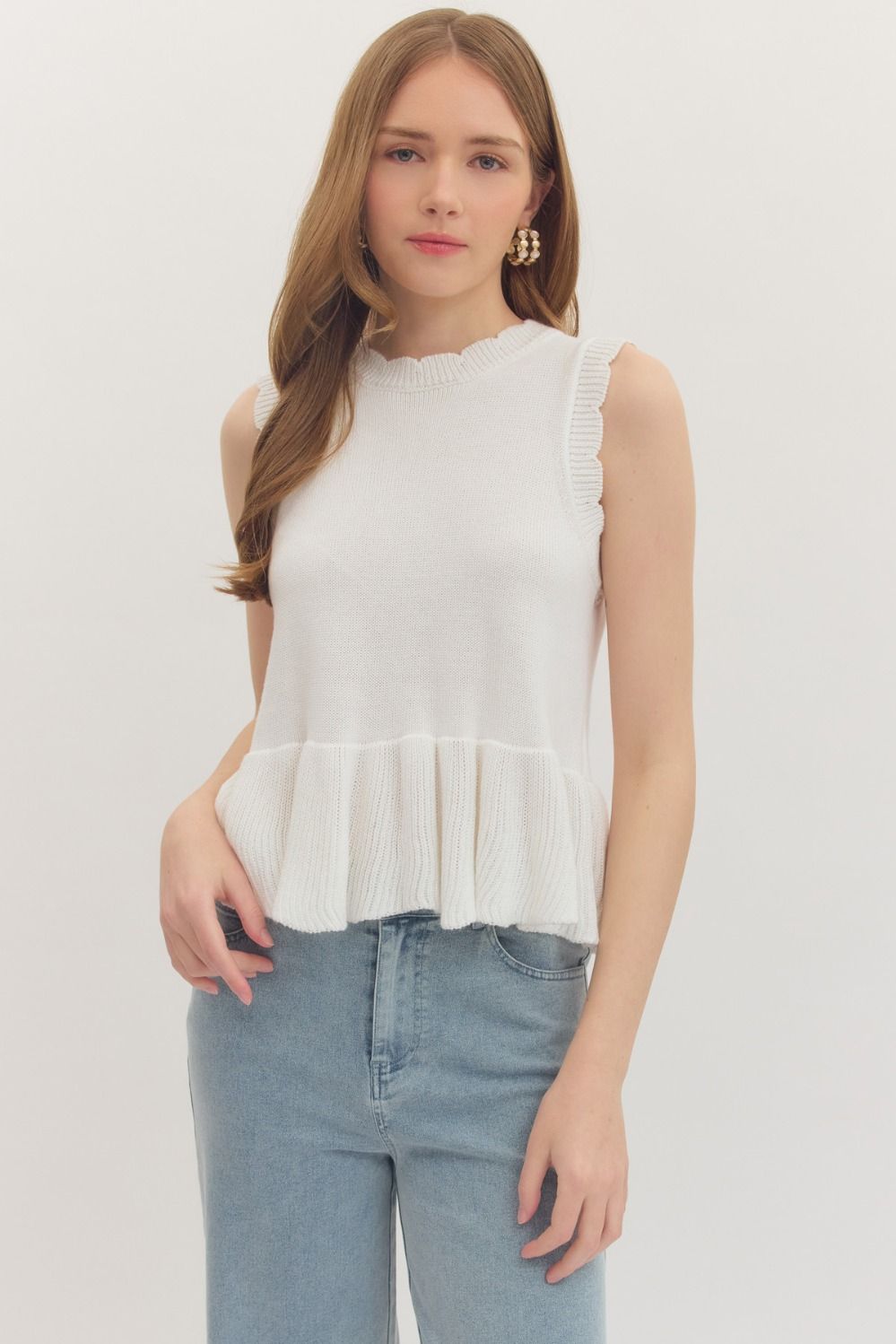 T29980 Sleeveless Peplum Top
