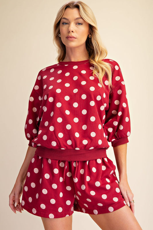 T8508 Polka Dot Sweatshirt