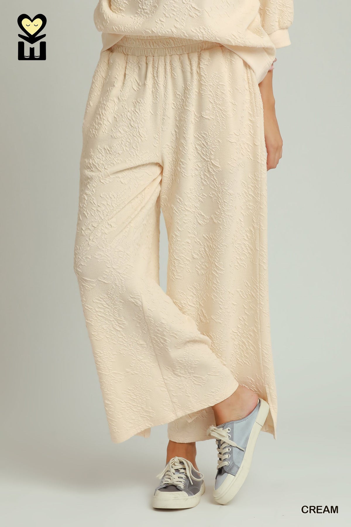 H1187-P Textured Jacquard Pants