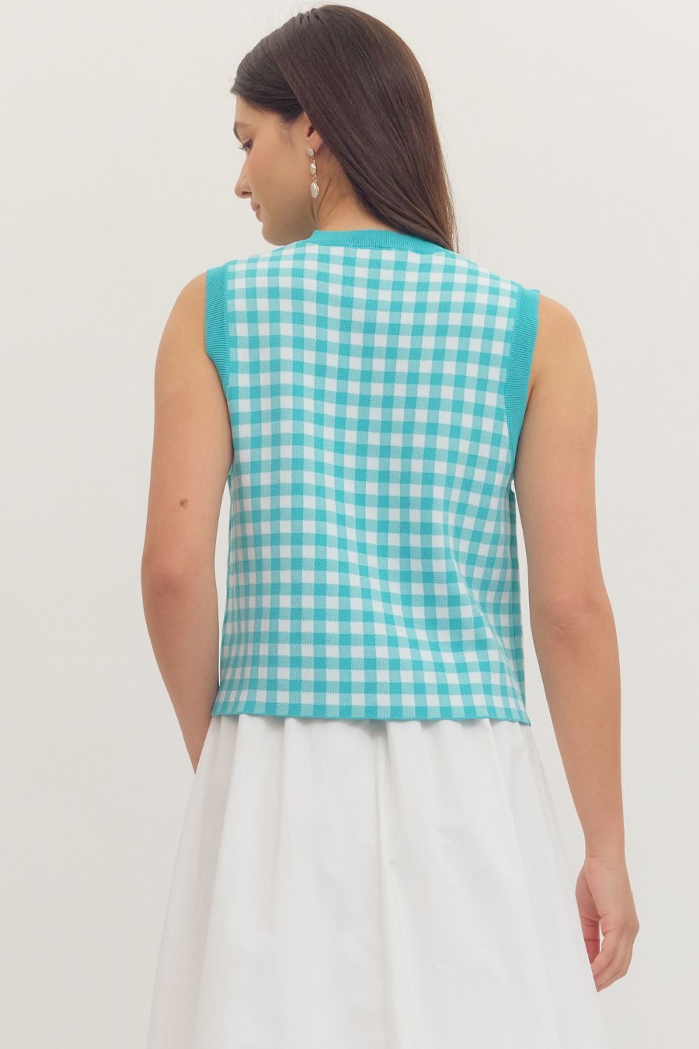 T30793 Gingham Sleeveless Top