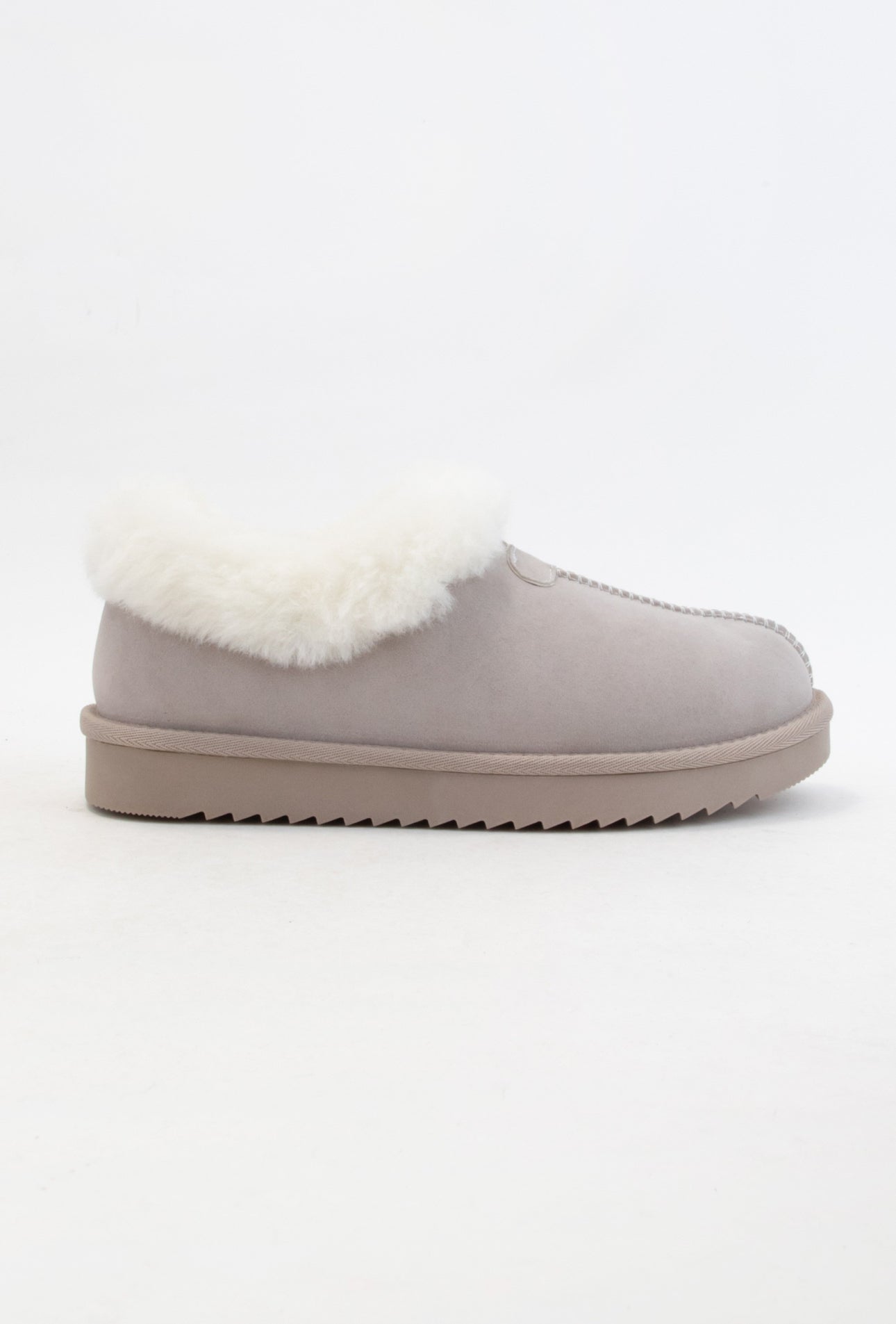 Debra Fluffy Collar Suede Slippers