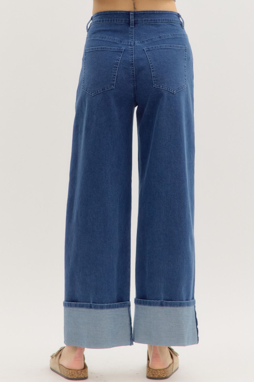 P26465 Cuff Hem Ankle Length Jeans