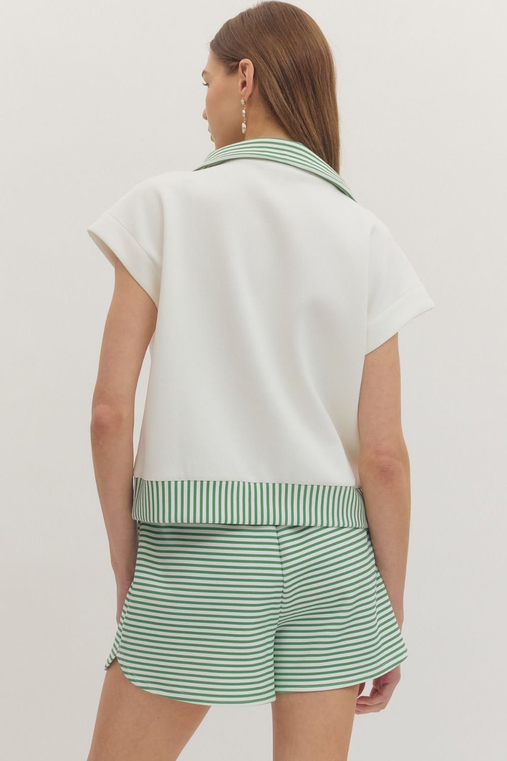T30997 Striped Cap Sleeve Top