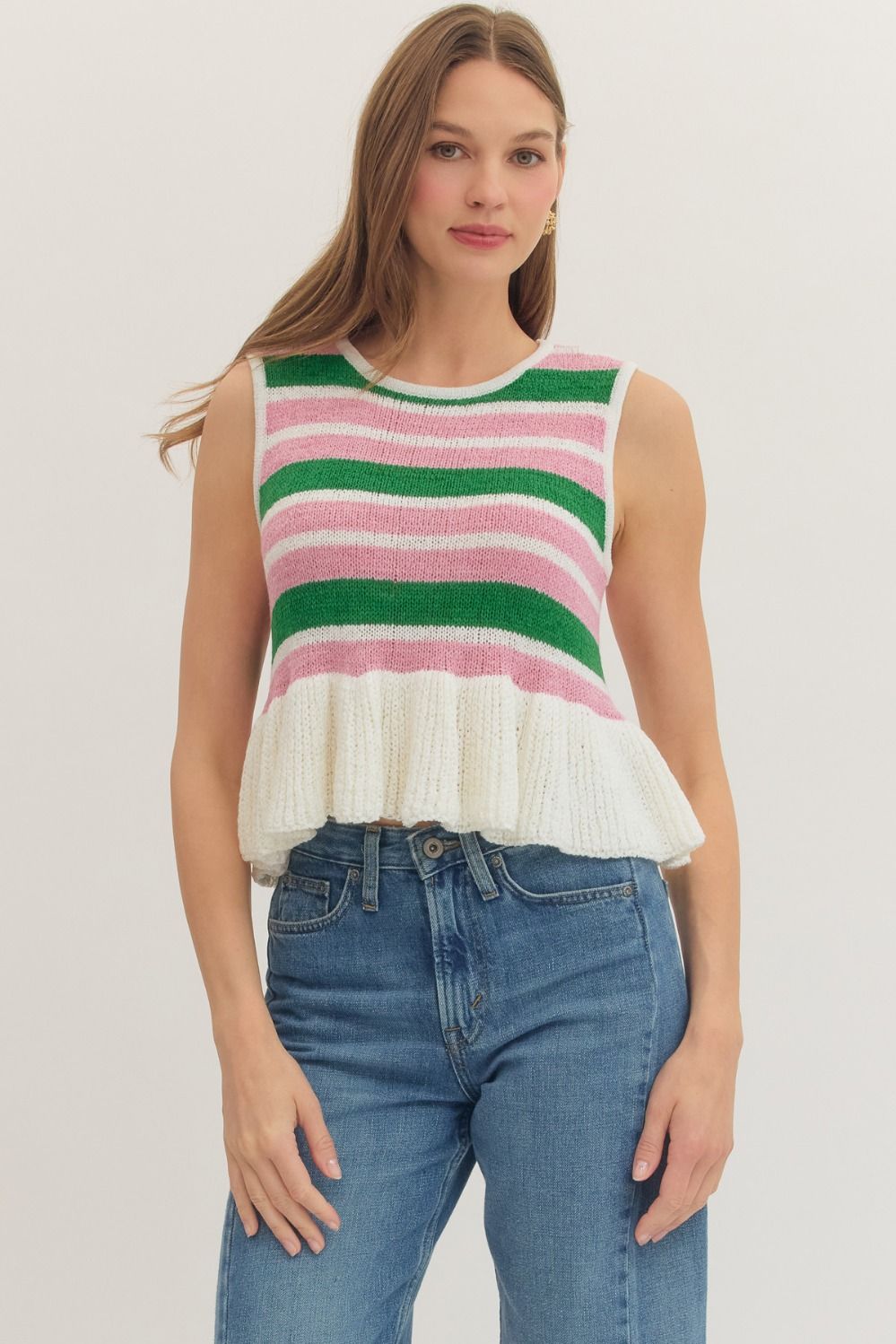 T31560 Striped Sleeveless Top