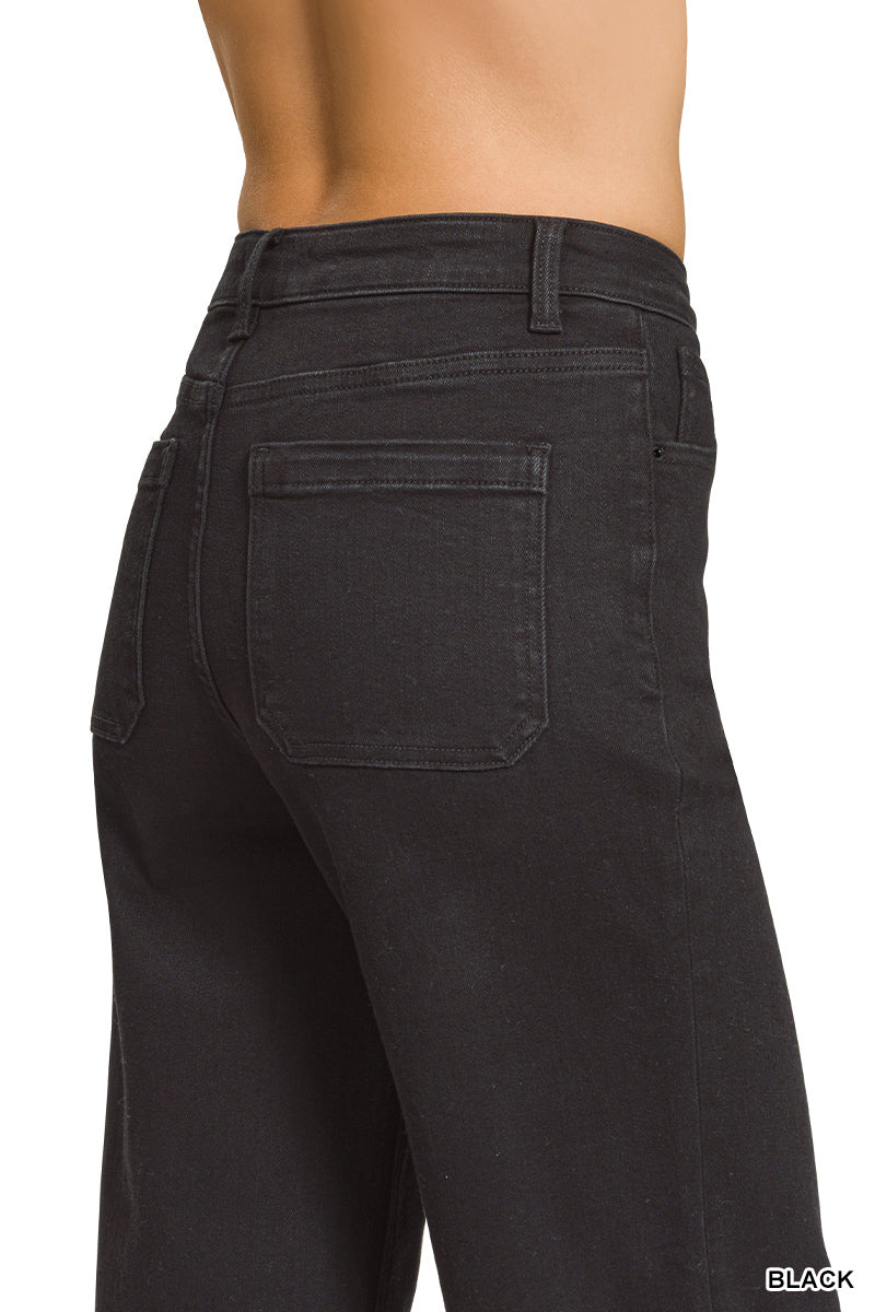 DYP-9558BB Wide Leg Pintuck Jeans