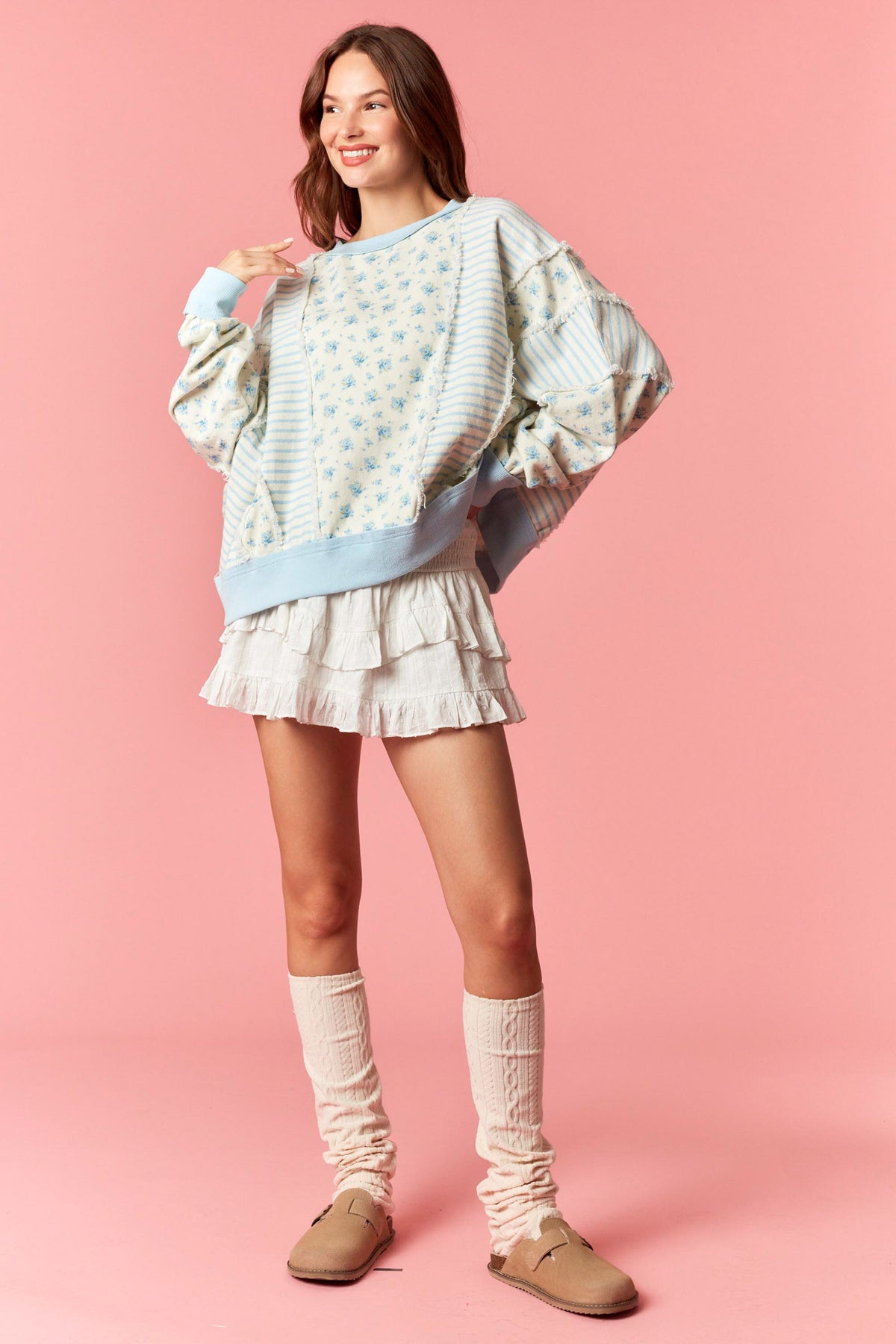 IKT200775-01 Shabby Chic Oversized Sweatshirt