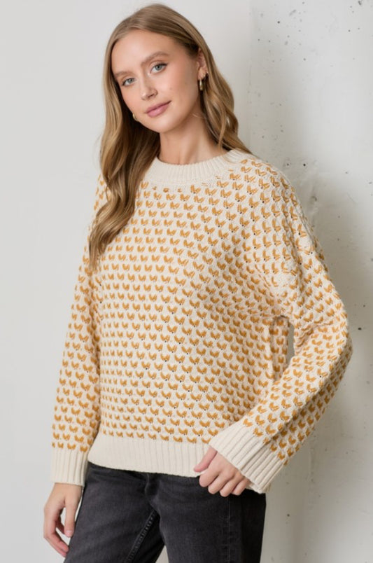 PSW3304 Two Color Way Sweater