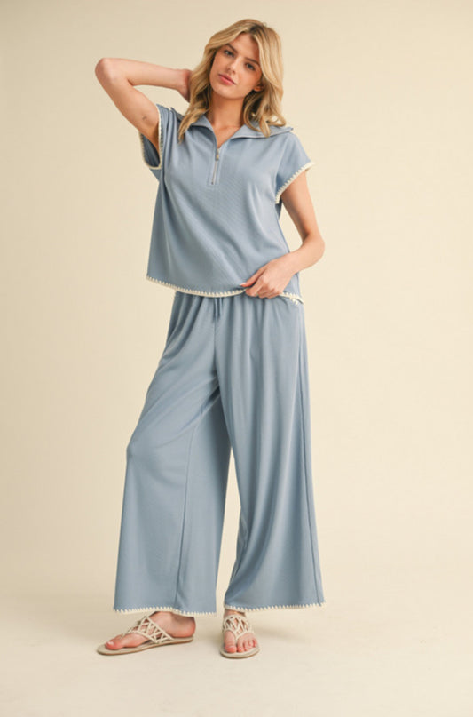 H12170-SET Textured Loungewear Set