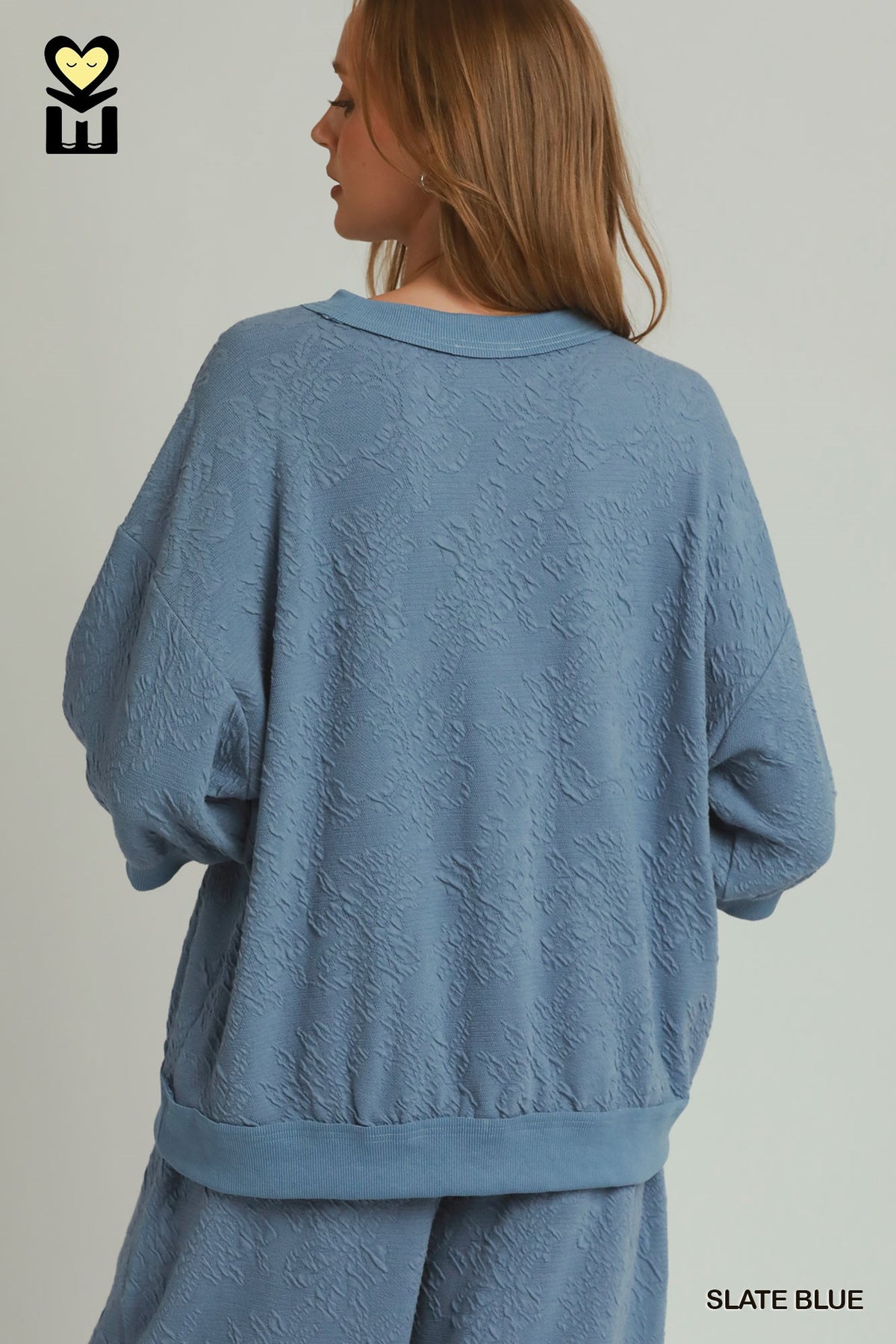 H1187-T Textured Jacquard Pullover