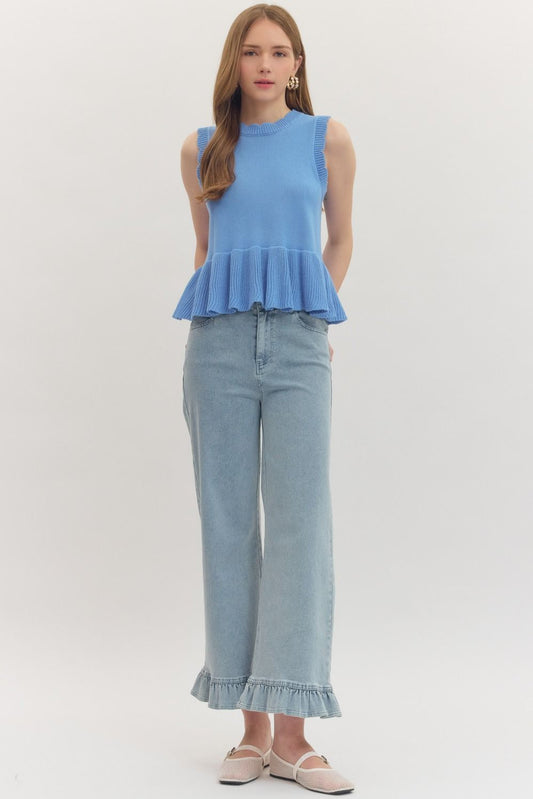 T29980 Sleeveless Peplum Top