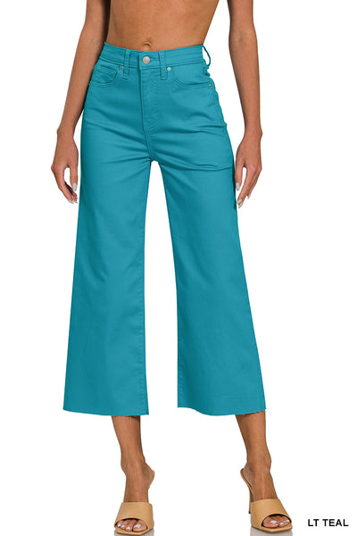 DOP1617A High Rise Flare Cropped Colored Pants