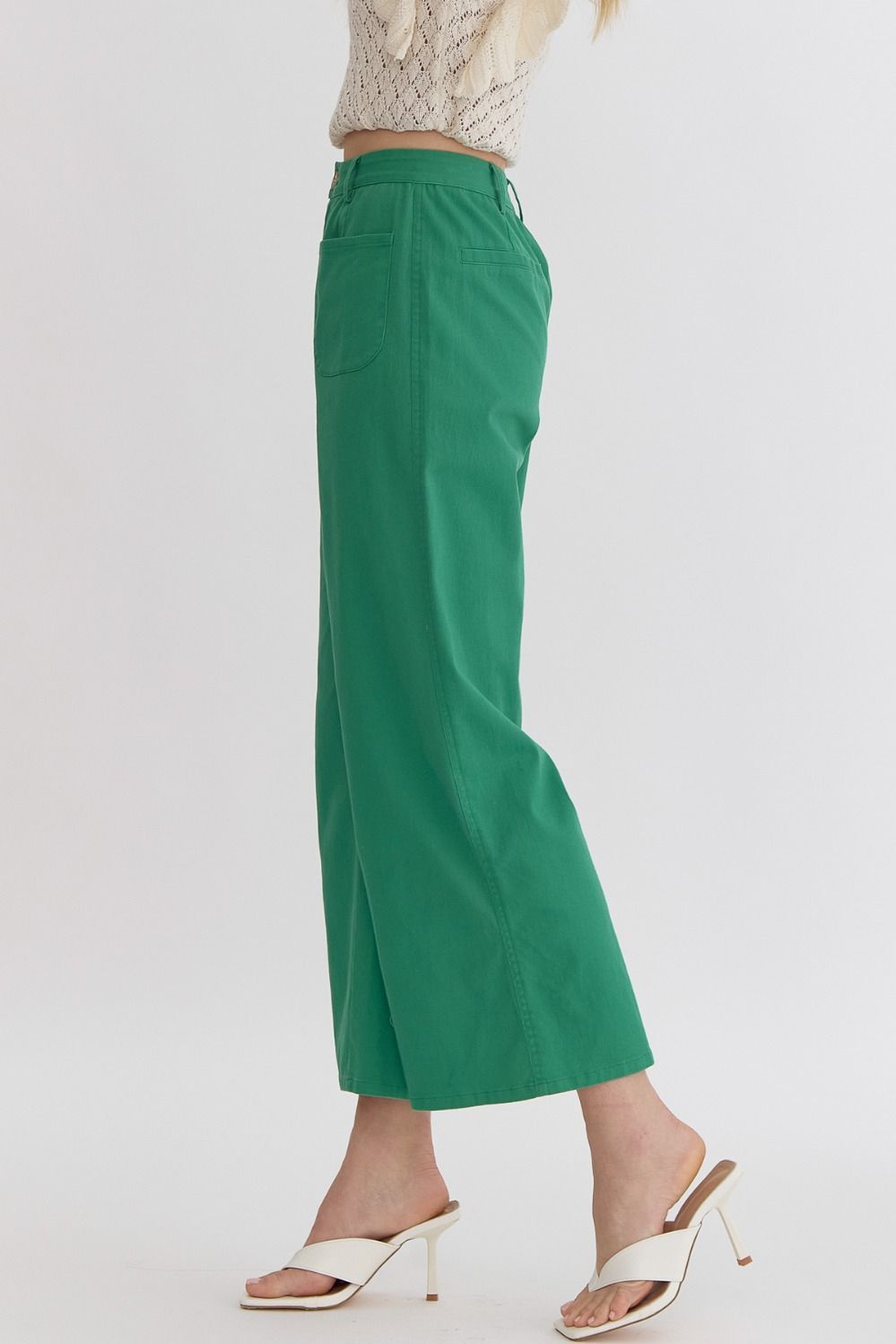 P23528 High Waisted Wide Leg Pants