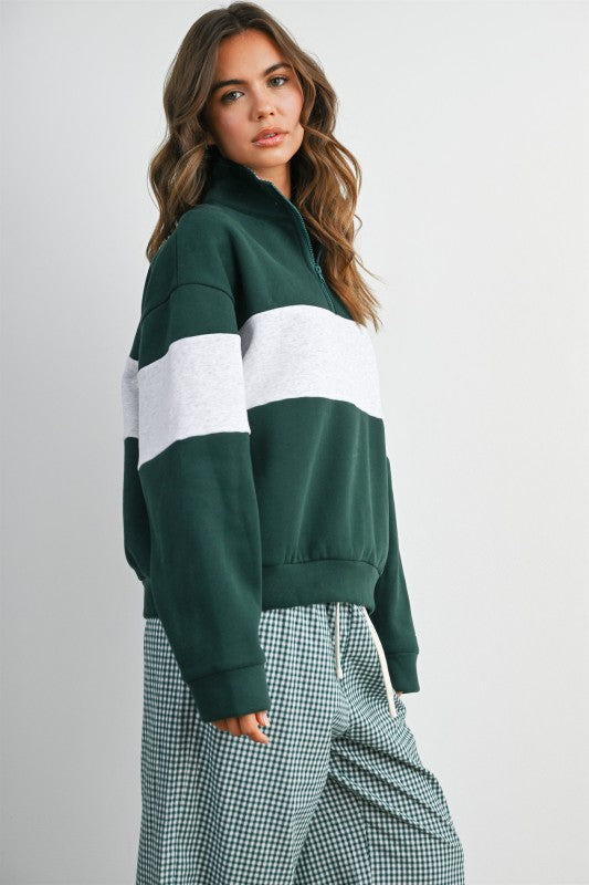 BMT8510 Colorblock Quarter Zip Sweatshirt