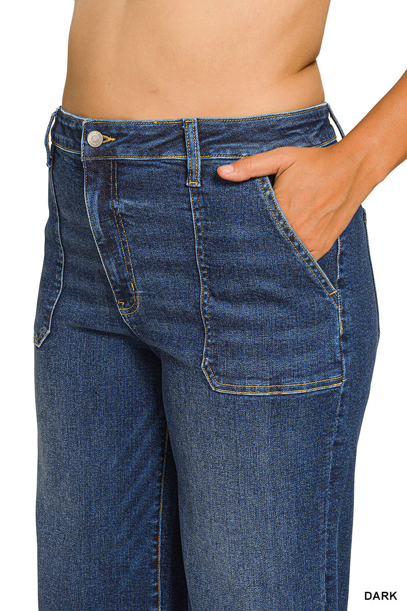 DYP-9560DDX Curvy Utility Pocket Cropped Jeans