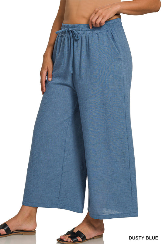 QP-7164X5 Curvy Woven Cropped Pants