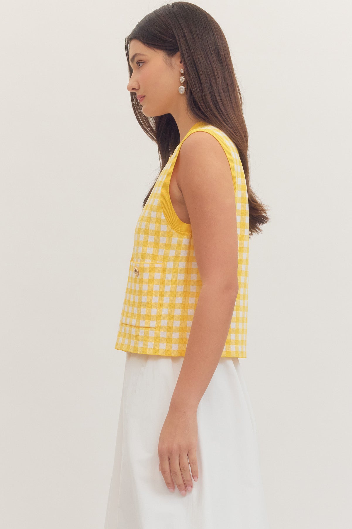 T30793 Gingham Sleeveless Top