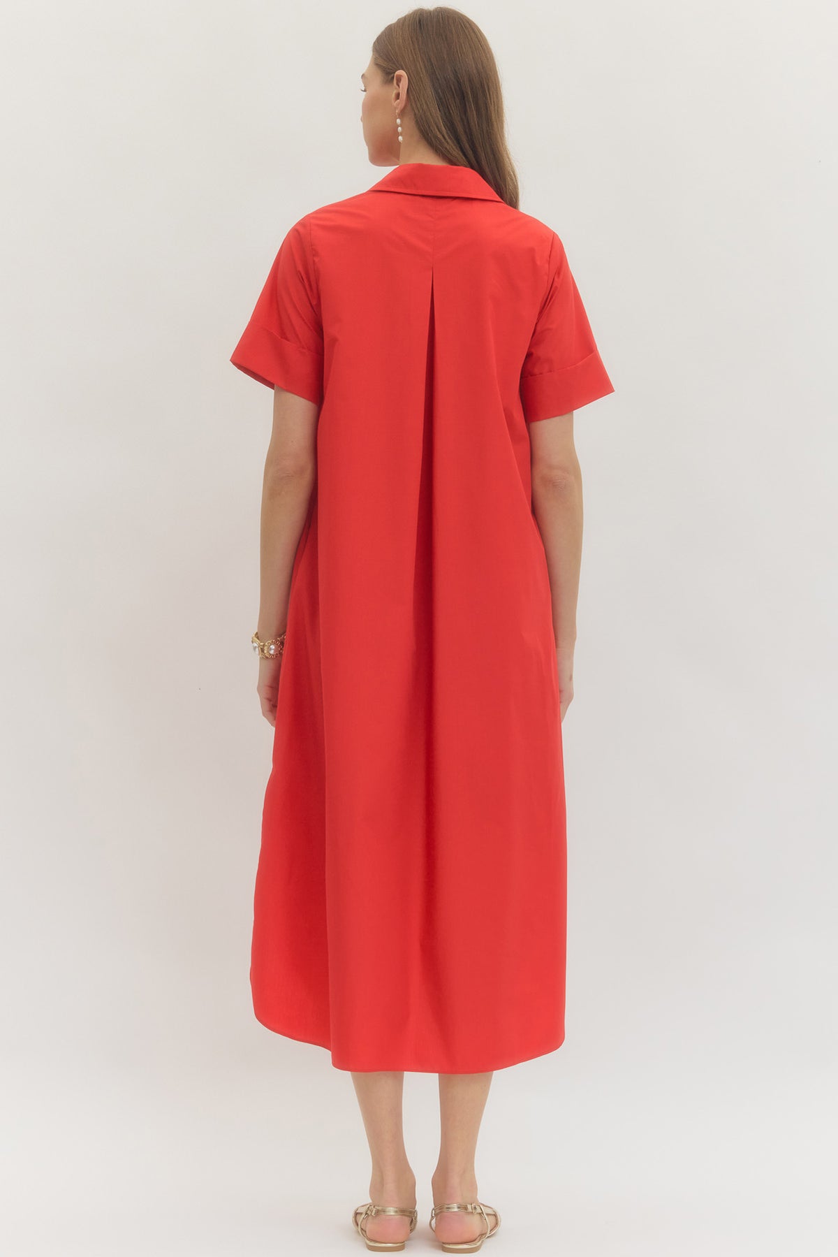 D29516 Solid Midi Dress