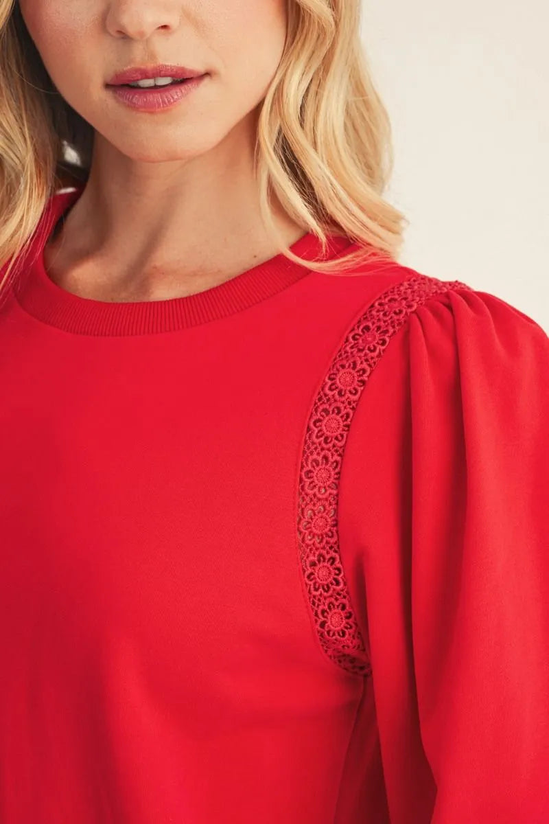 M51239 3/4 Sleeve Solid Top