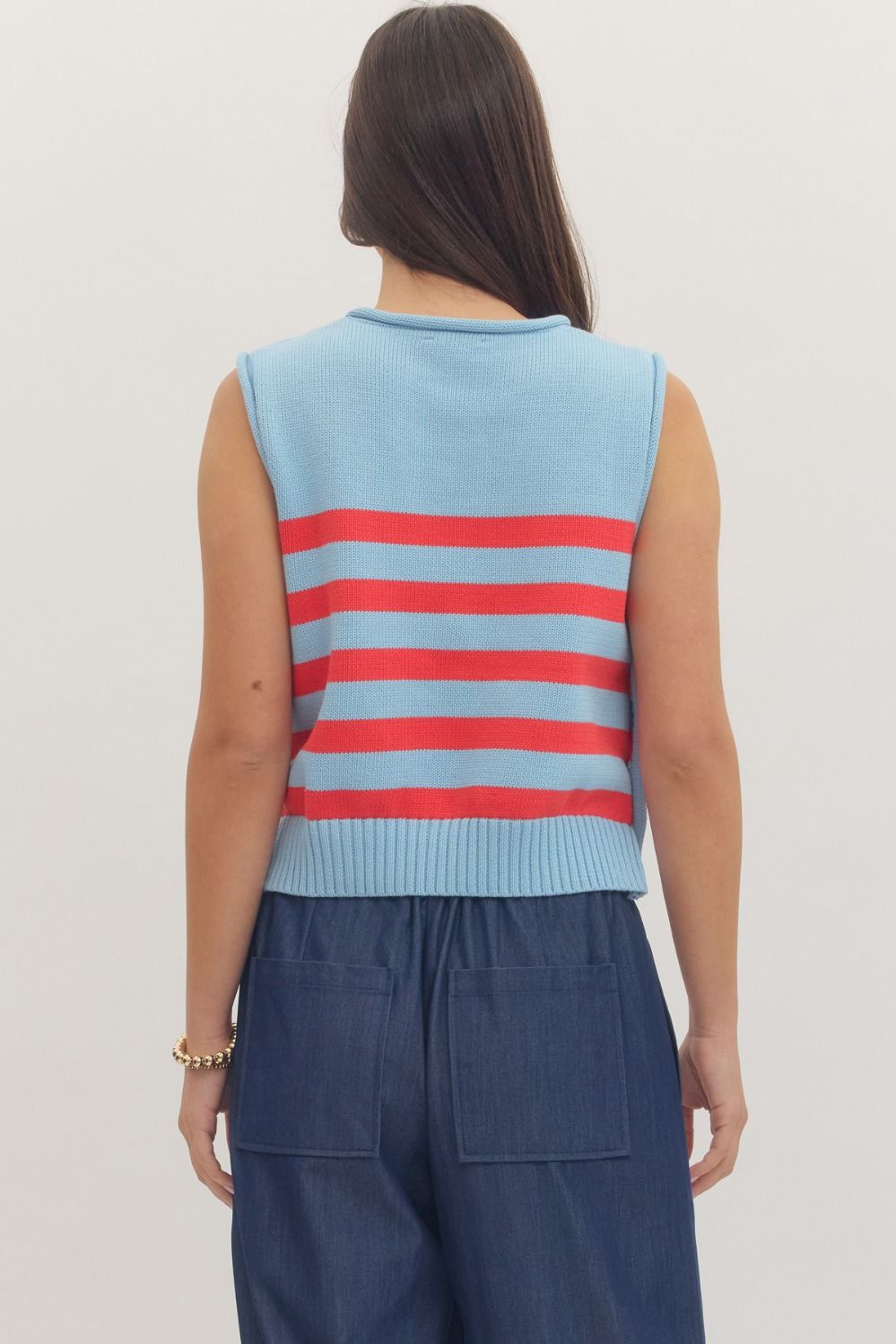T29614 Striped Sleeveless Top