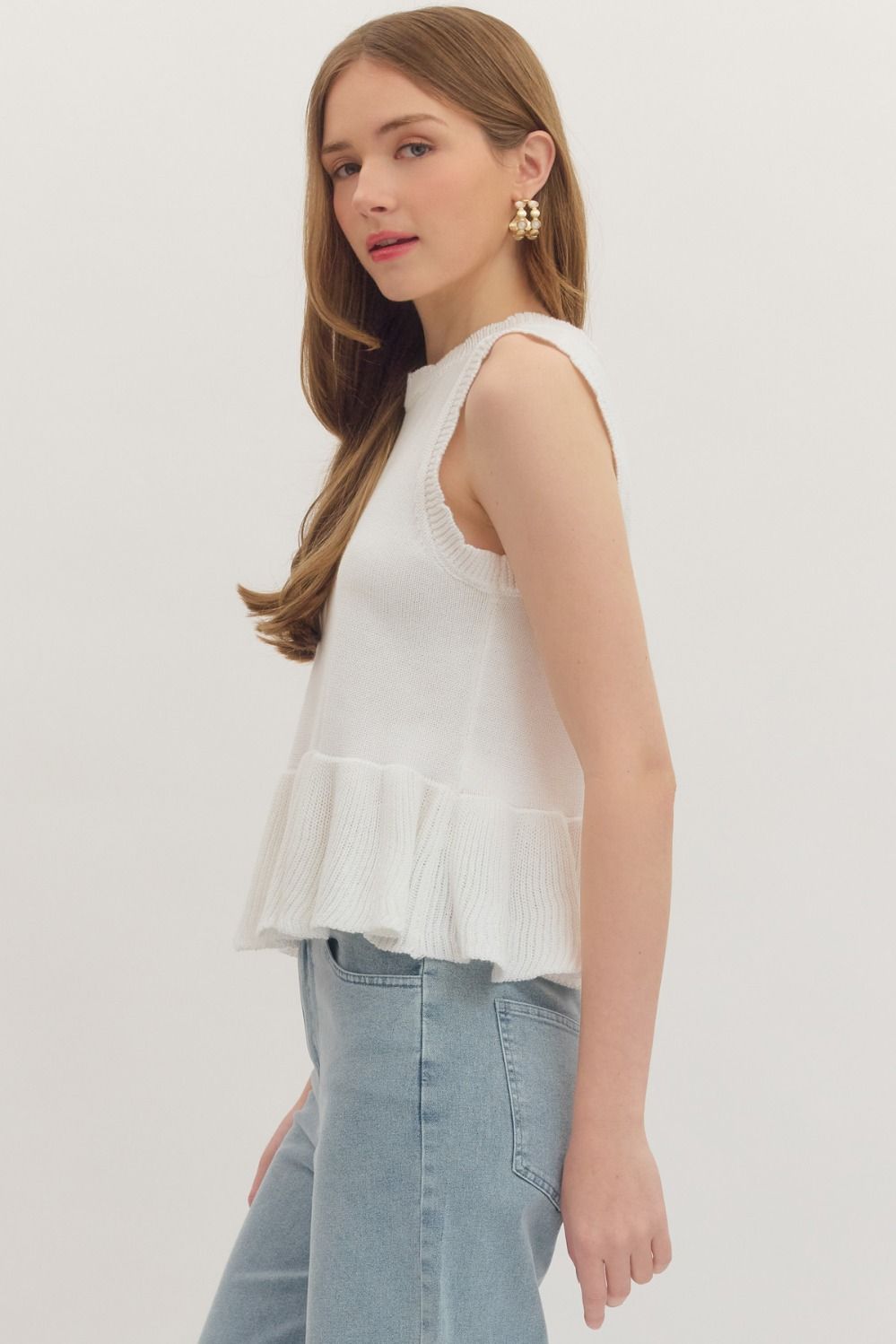 T29980 Sleeveless Peplum Top