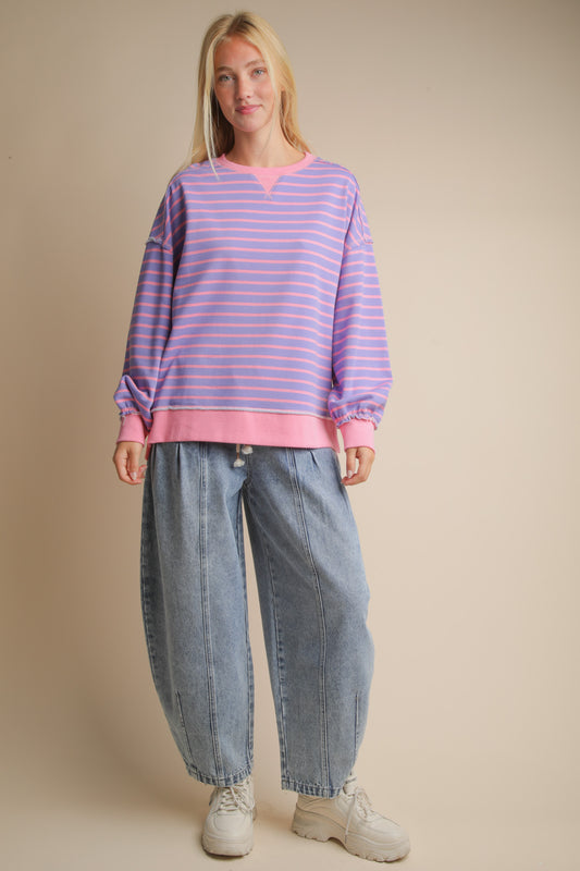 NT11927 Oversized Stripe Top