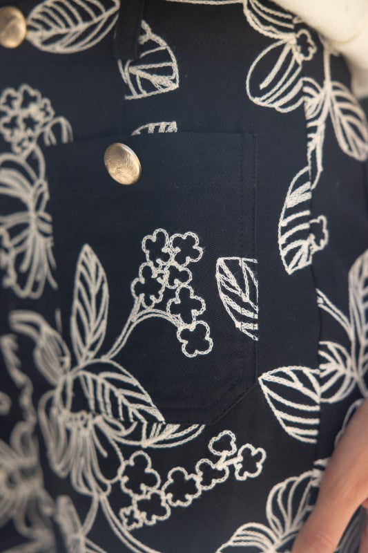 36836 Floral Embroidered Pants