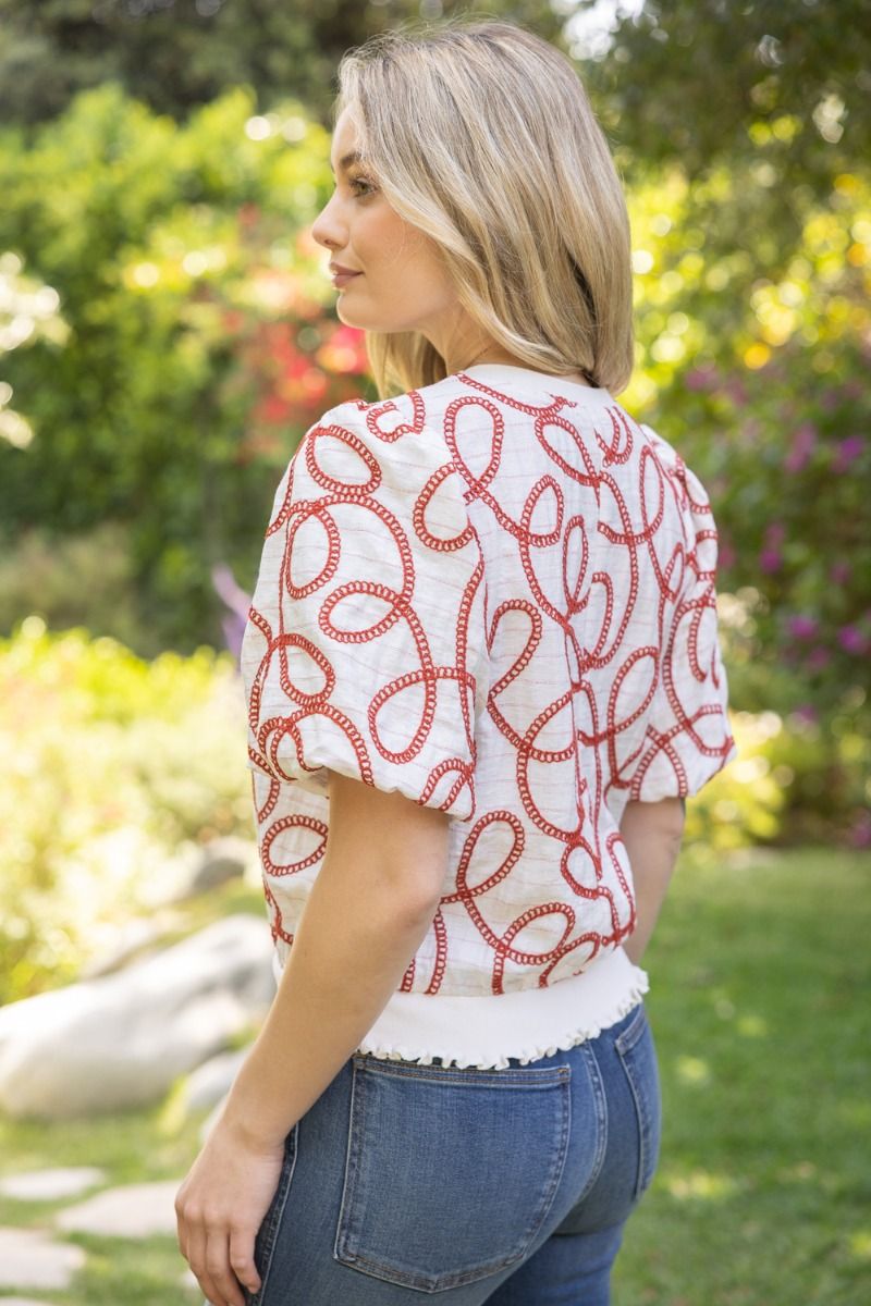 36819 Loop Embroidery Detail Top