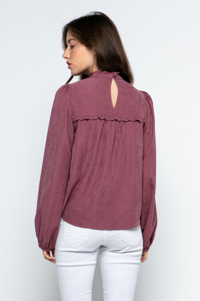 MTP8907 Smocked Yoke Detail Blouse