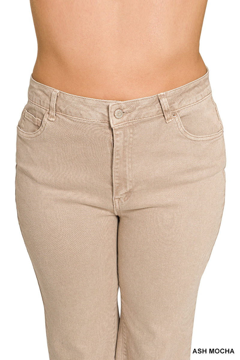 DMP-1847X5 Curvy High Waisted Frayed Hem Pants