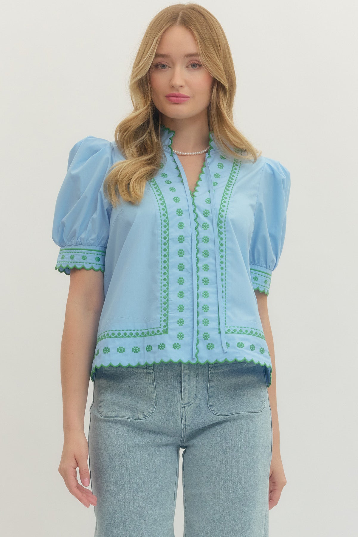 T30001 Embroidered Top