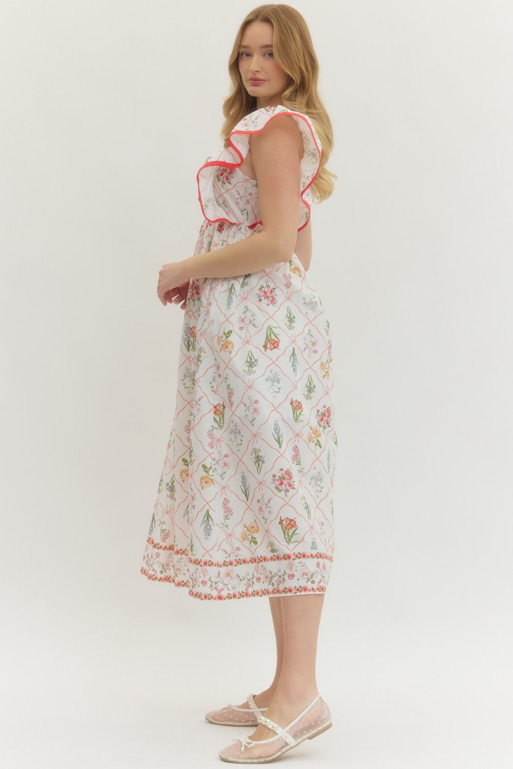 D28767 Botanical Print Midi Dress