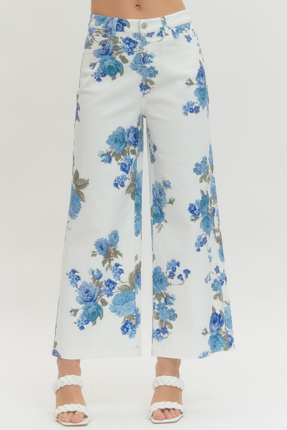 P29231 Floral Wide Leg Pants