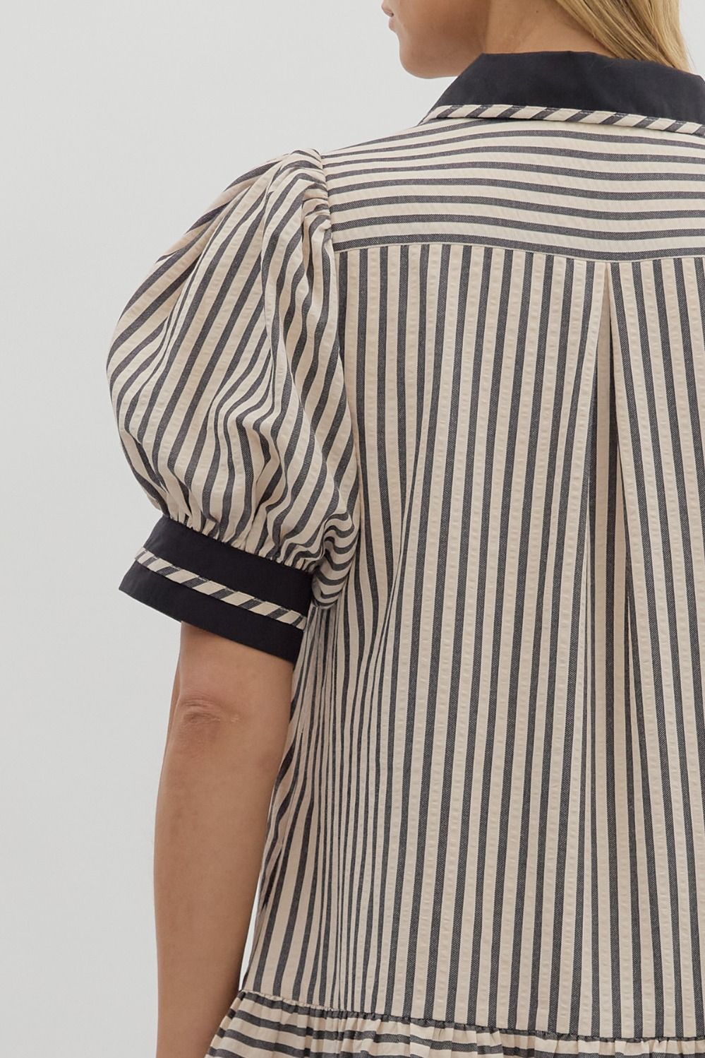 D27123 Textured Stripe Pattern Dress