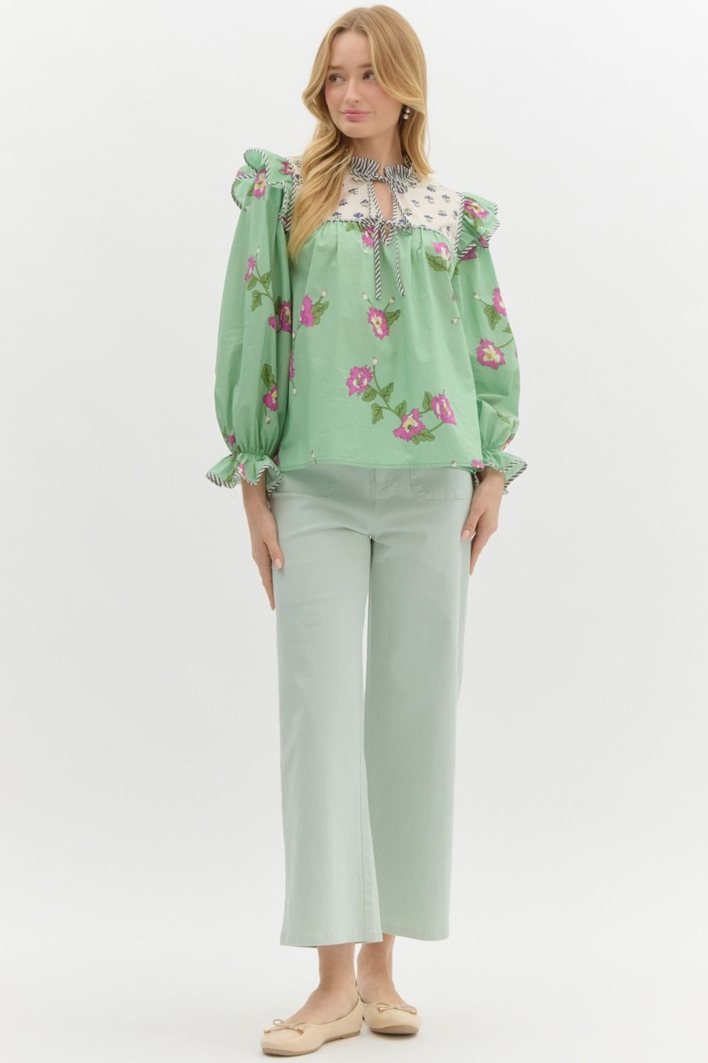 T25867 Mixed Print Top