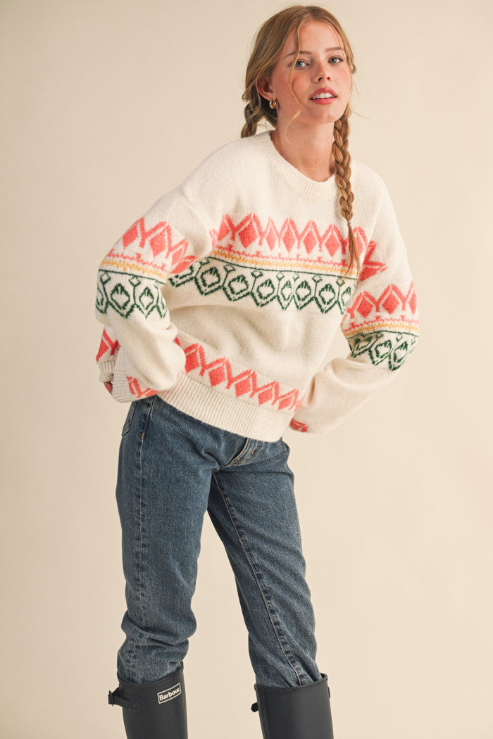 MSW11206 Geometric Knit Sweater