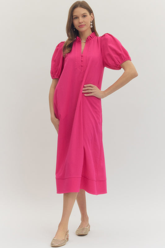 D30655 Solid Midi Dress