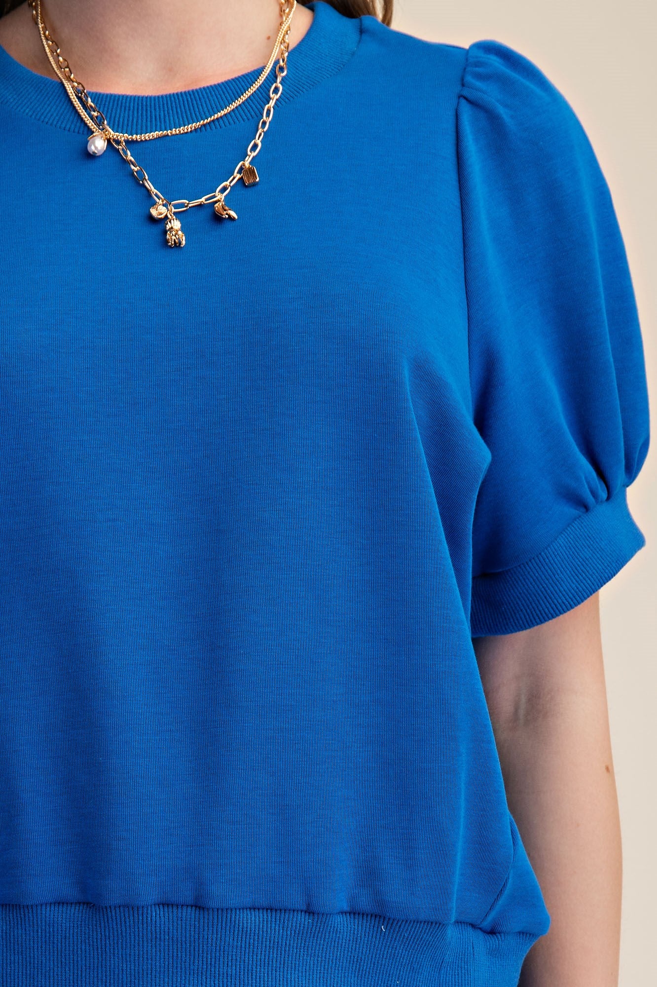 T8044 Round Neck Solid Top
