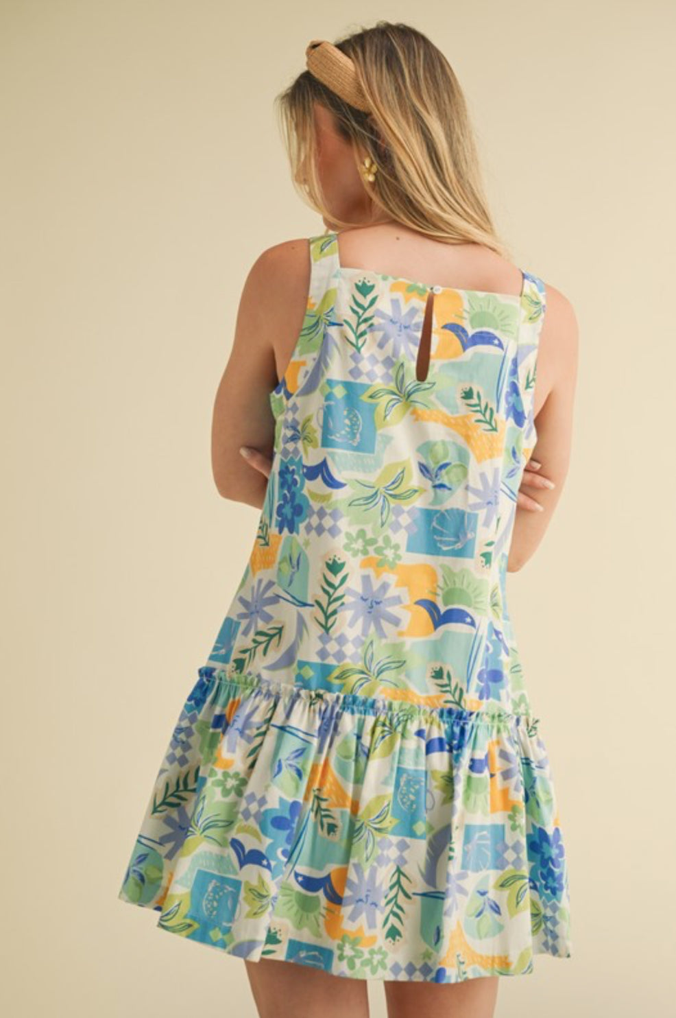 MDR3943 Tropical Print Dress